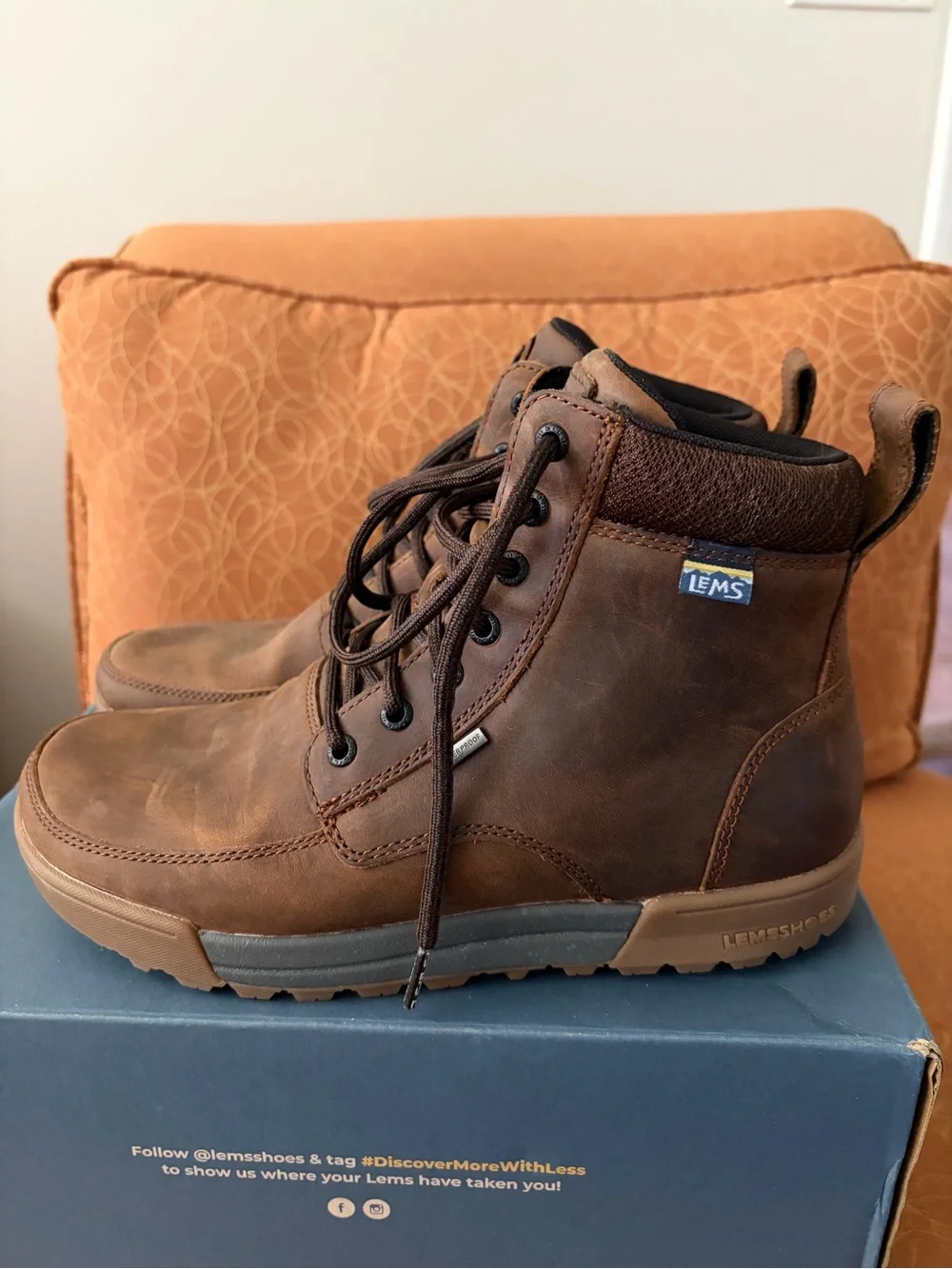NEW Lems Shoes Men’s Boulder Summit Waterproof Leather Boots - 9.5